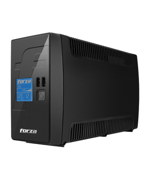 Forza Power Technologies RT-601LCD Line-Interactive 600VA 8AC outlet(s) Compact Black uninterruptible power supply (UPS)