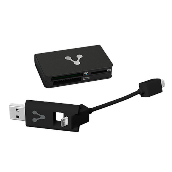 Vorago CR-300 USB/Micro-USB Черный устройство для чтения карт флэш-памяти