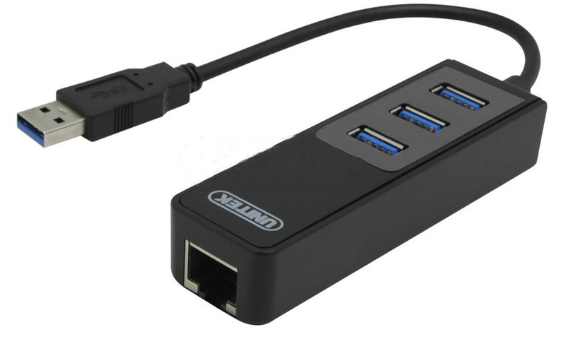 UNITEK Y-3045C USB 3.0 (3.1 Gen 1) Type-A 5000Мбит/с Черный хаб-разветвитель