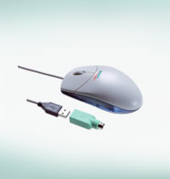 Fujitsu Optical Wheel Mouse USB+PS/2 Оптический 400dpi Белый компьютерная мышь