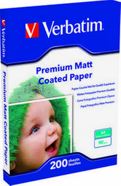 Verbatim Premium Matt Coated Paper A4 90gsm 200pk photo paper
