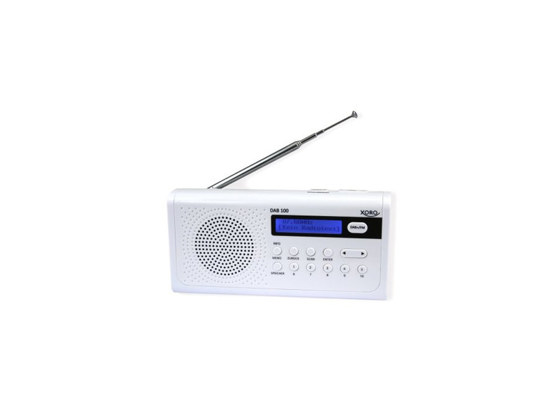 Xoro DAB 100 Портативный Цифровой Белый радиоприемник