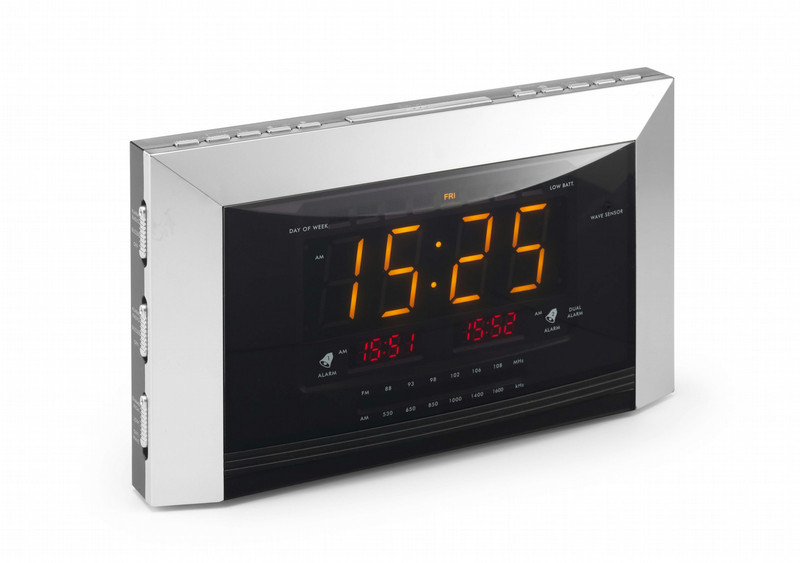 Lenco CR-334 Clock Analog Silver