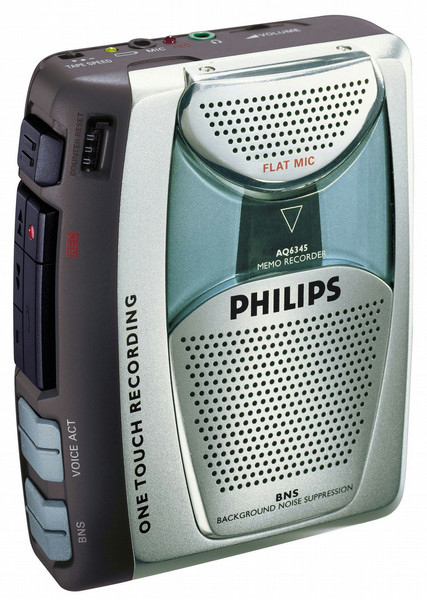Philips AQ6345/00 1дека(и) Синий, Cеребряный кассетный плеер
