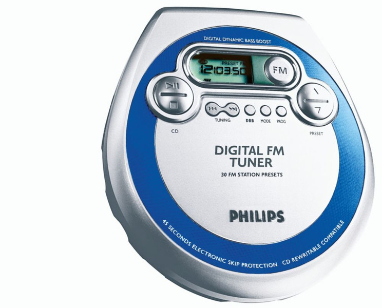 Philips AZT3202/00C Portable CD player Blue,Silver