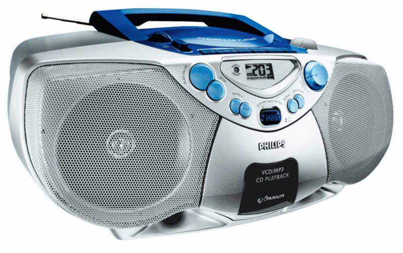 Philips AZ5130/00C 3Вт Синий, Cеребряный домашний музыкальный центр