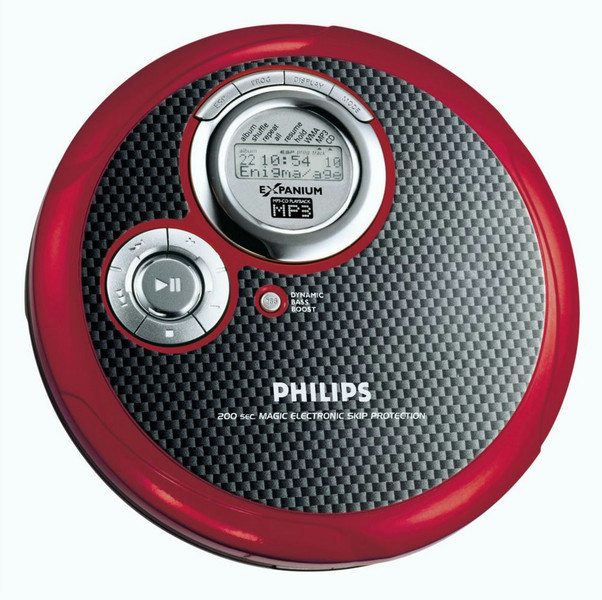 Philips EXP3363/00C Portable CD player Черный, Красный CD-плеер