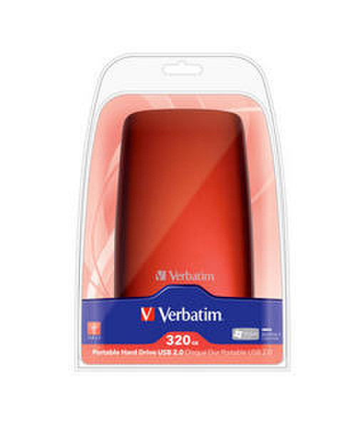 Verbatim 320GB Portable USB 2.0 HDD 320GB Red external hard drive