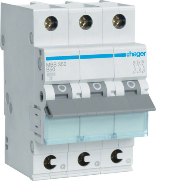 Hager MBS350 B-type 3P 3module(s) circuit breaker