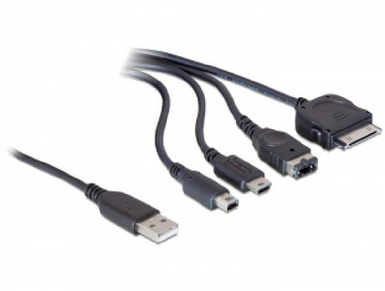 DeLOCK USB 2.0 / 4 x iPhone + Nintendo Черный кабель USB