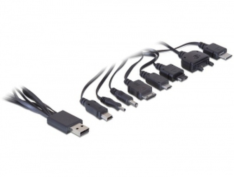 DeLOCK USB 2.0 > 8 x Mobile phone Schwarz Ladegerät für Mobilgeräte