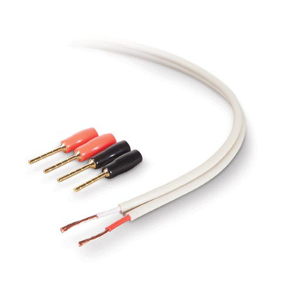 Pure AV PureAV™ 18-Gauge Speaker White Cable & Pins 7.5 7.5м Белый аудио кабель