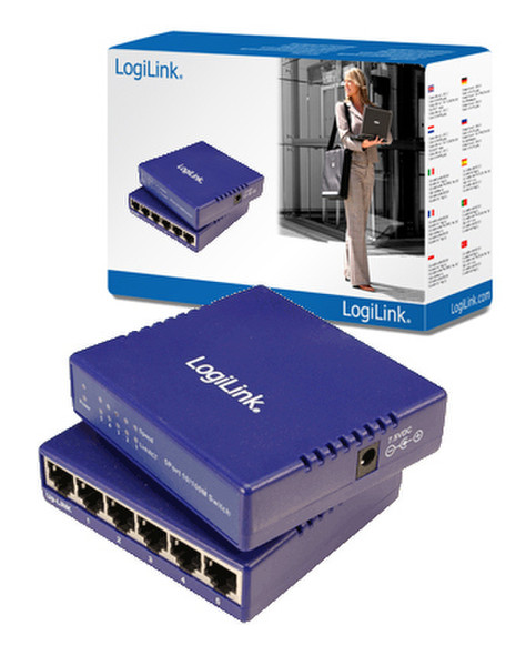 LogiLink Desktop Switch 5-Port Управляемый Синий