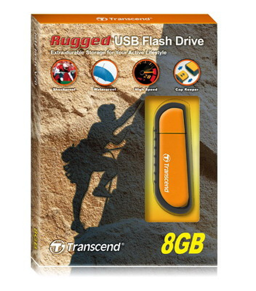 Transcend V series JetFlash V70, 8GB 8GB USB 2.0 Typ A Orange USB-Stick
