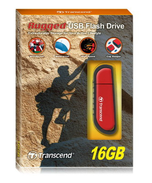 Transcend V series JetFlash V70, 16GB 16GB USB 2.0 Typ A Rot USB-Stick