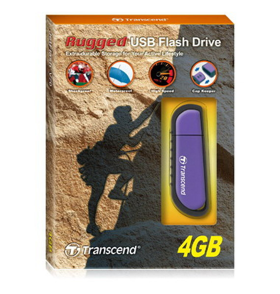 Transcend V series JetFlash V70, 4GB 4GB USB 2.0 Typ A Violett USB-Stick