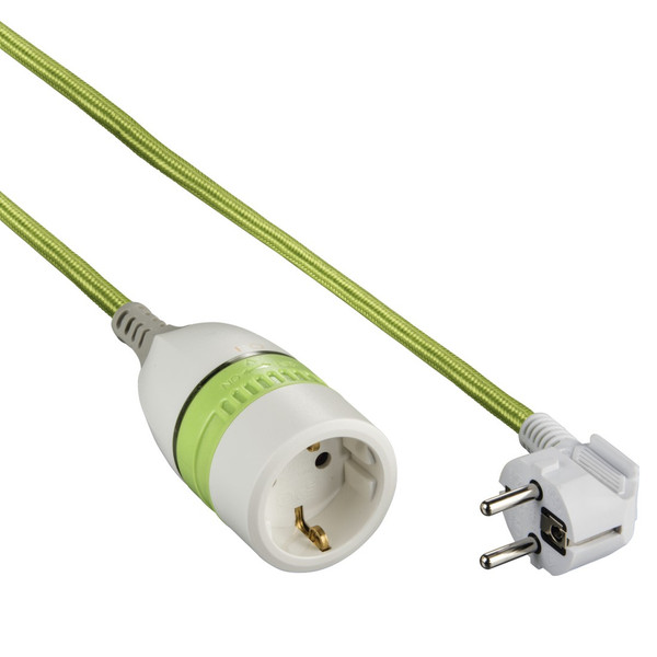 Hama 3m, 2xCEE 7/4 CEE7/4 Schuko CEE7/4 Schuko White,Yellow power cable