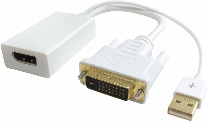 Microconnect DVIDDPF DVI-D Белый адаптер для видео кабеля