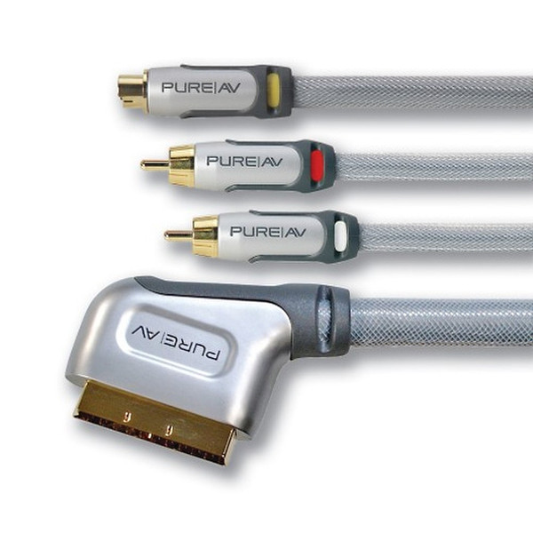 Pure AV PureAV Scart To RCA Cable - 1.2m 1.2m Silver