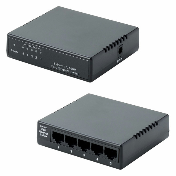 Erard 2372 Fast Ethernet (10/100) Черный сетевой коммутатор