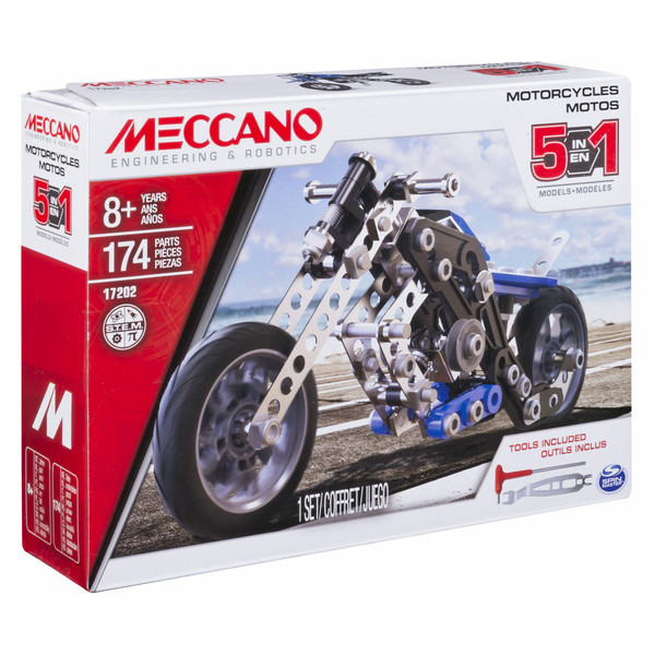 Meccano Multi 5 Model Set Motorcycle Vehicle erector set 174шт