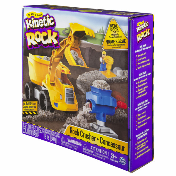 Kinetic Rock Crusher Playset Blau, Gelb 426g Kinetiksand