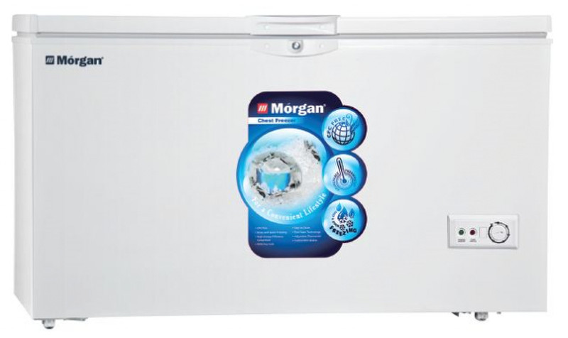 Morgan MCF-4503L Freistehend Truhe 423l Weiß Tiefkühltruhe