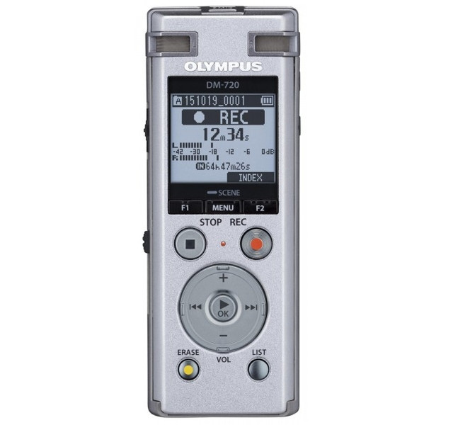 Olympus DM-720 + AS-2400 Internal memory Silver dictaphone