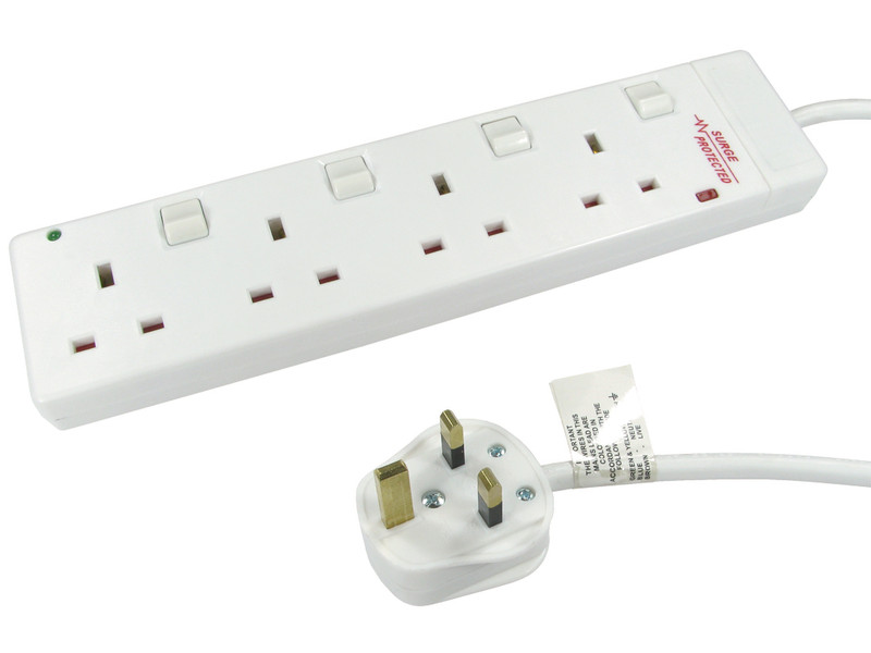 Cables Direct RB-02-4GANGSWD 4AC outlet(s) 2m White surge protector