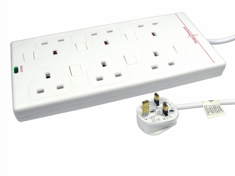 Cables Direct RB-05-6GANGSWD 6AC outlet(s) 5m White surge protector