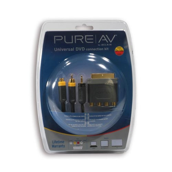 Pure AV Scart/AV Cable Kit 12' 3.7m Black