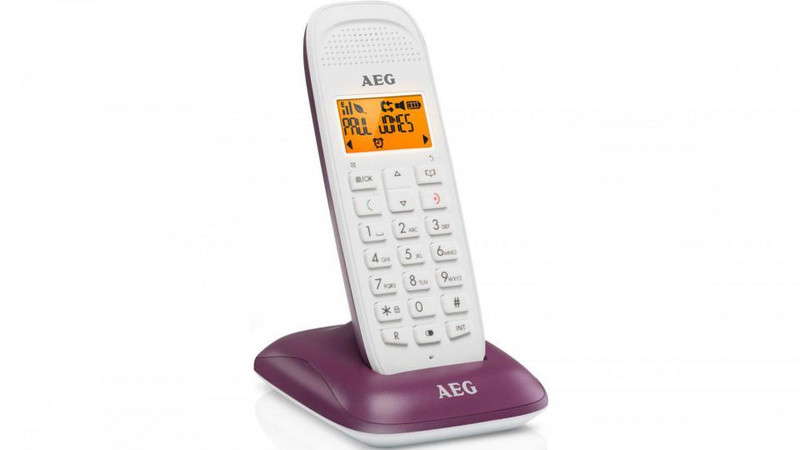 AEG Voxtel D81 DECT Идентификация абонента (Caller ID) Пурпурный, Белый
