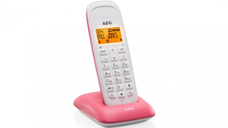 AEG Voxtel D81 DECT Идентификация абонента (Caller ID) Розовый, Белый