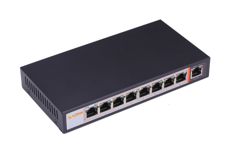 Lupus Electronics 10996 Fast Ethernet (10/100) Power over Ethernet (PoE) Black network switch