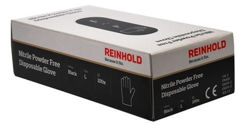 Reinhold 9050114002 Disposable gloves Nitril Черный 100шт защитная перчатка