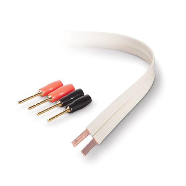 Pure AV PureAV™ 15-Gauge Flat Speaker Cable & Pins 9 9m Weiß Audio-Kabel