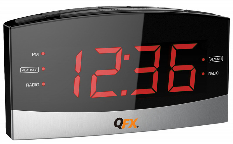 QFX CR-32 Часы Черный радиоприемник