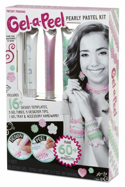 Gel-a-Peel Accessory Craft Kit - Pearly Pastel (3 Pack) Зеленый, Розовый, Белый Ювелирный гель детский набор для изготовления украшений