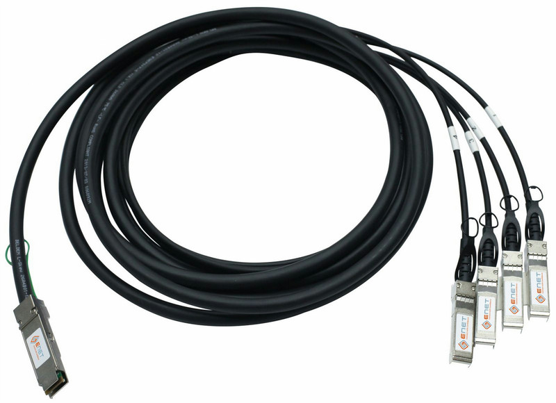 eNet Components QSFP-DACBO-5MA-ENC 5m QSFP+ 4x SFP+ Grey InfiniBand cable