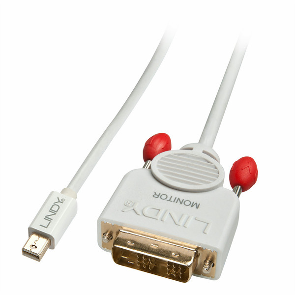 Lindy 41957 2m Mini DisplayPort DVI-D Weiß Videokabel-Adapter