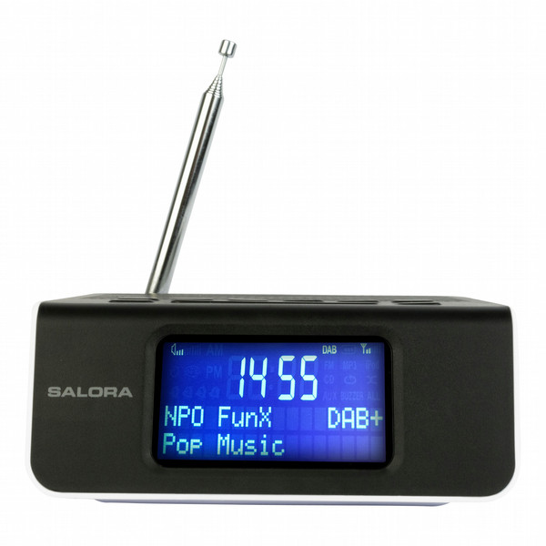 Salora CRU628DAB Digital alarm clock Black,White alarm clock