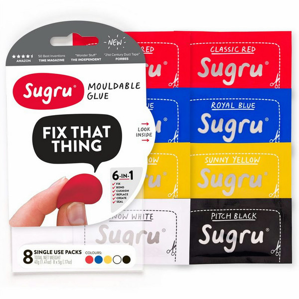 Sugru SMLT8 Mouldable glue Black,Blue,Red,Yellow 8pc(s) cable insulation