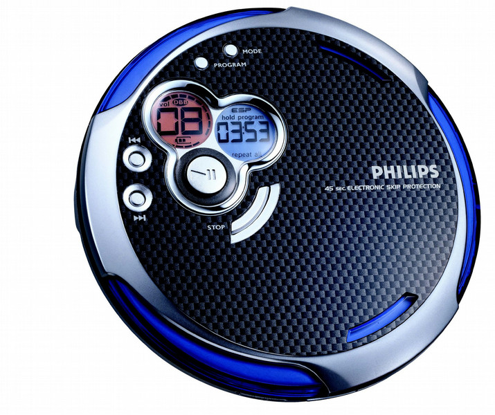 Philips AX5303/05Z Portable CD player Черный, Синий CD-плеер