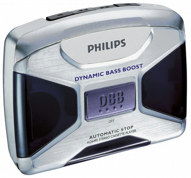 Philips AQ6495/00C 1дека(и) Черный, Cеребряный кассетный плеер