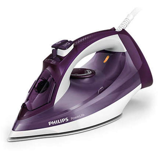 Philips PowerLife GC2995/30 Steam iron SteamGlide soleplate 2400W Purple,White iron