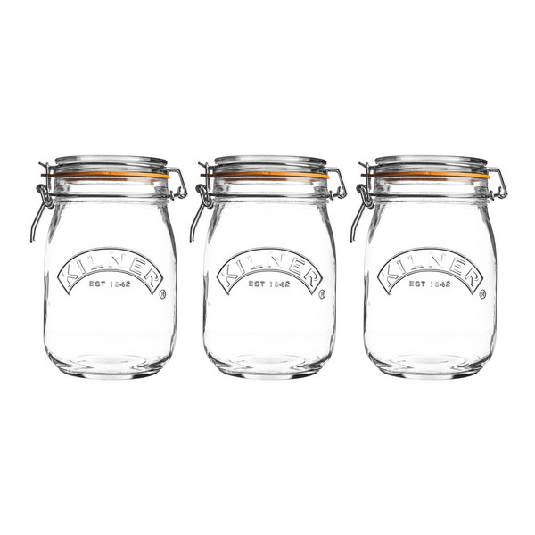 Kilner 0025.485 Rund Glas, Kautschuk Transparent Einmachglas