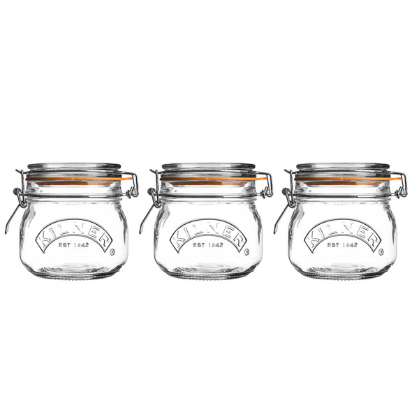 Kilner Set of 3 Clip Top Round Jars