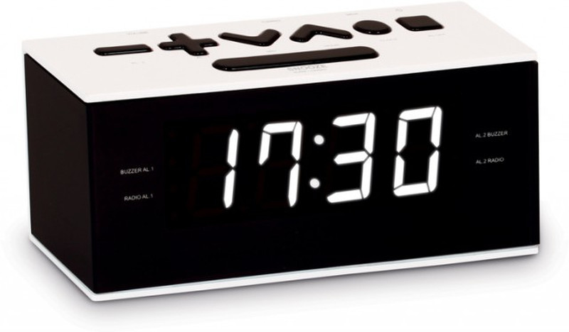 Bigben Interactive Dual Alarm Clock Radio (White) radio