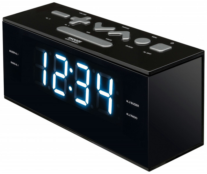 Bigben Interactive Dual Alarm Clock Radio (Black) radio