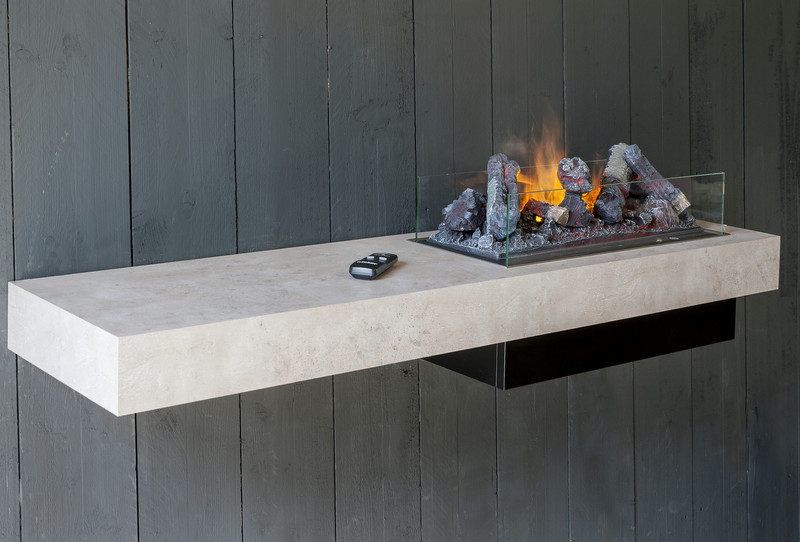 Faber Concrete Shelf Innenraum Wall-mountable fireplace Elektro Grau